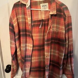 American Eagle Outfitters Red and Green Plaid Shirt